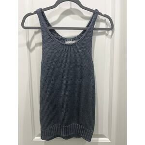 Vince Knit 100% Silk Gray Sweater Tank Sz XS